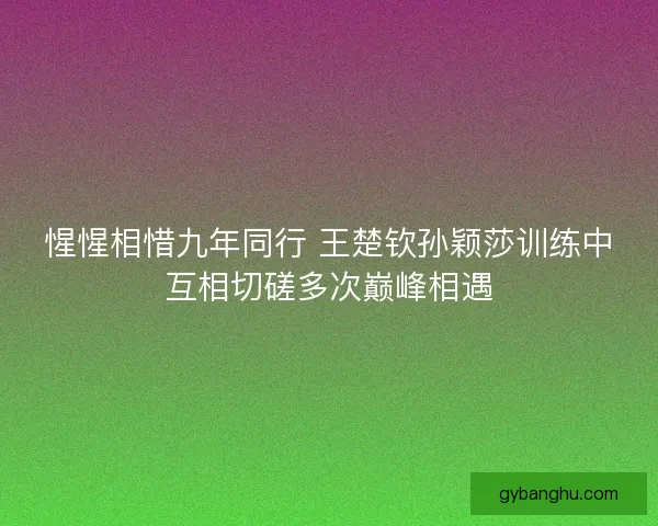 惺惺相惜九年同行 王楚钦孙颖莎训练中互相切磋多次巅峰相遇